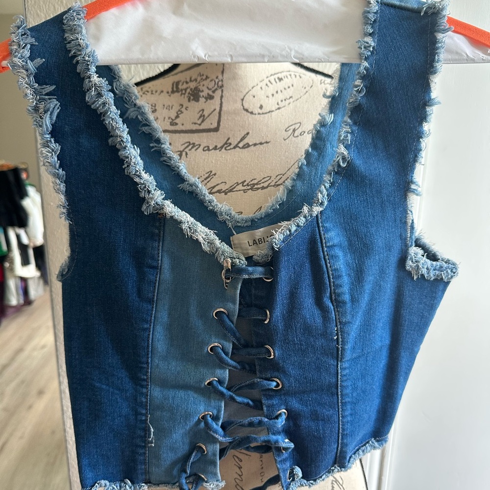Jean crop top